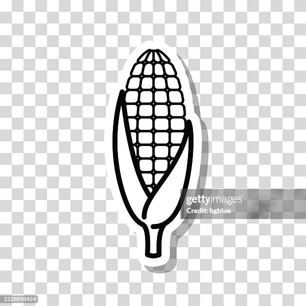corn. icon sticker on blank background - sweetcorn stock illustrations