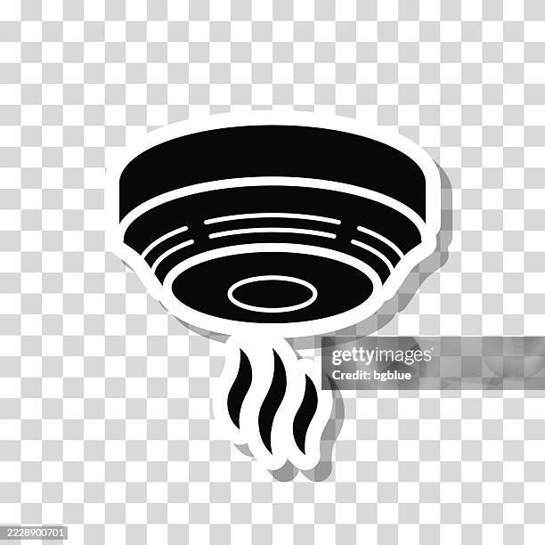smoke detector. icon sticker on blank background - light sensor stock illustrations