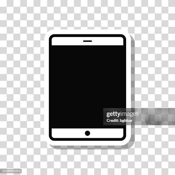 tablet pc. icon sticker on blank background - iphone transparent background stock illustrations