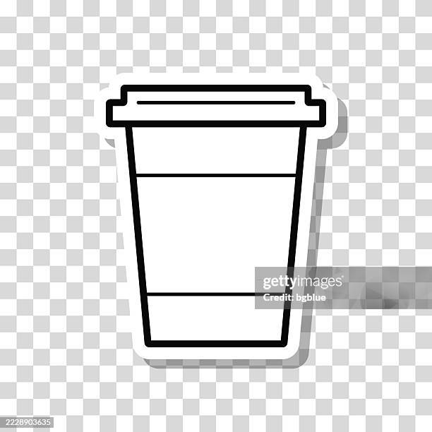 disposable cup. icon sticker on blank background - milkshake isolated stock illustrations