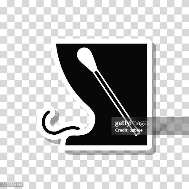 nasal swab test. icon sticker on blank background - coronavirus testing kit stock illustrations