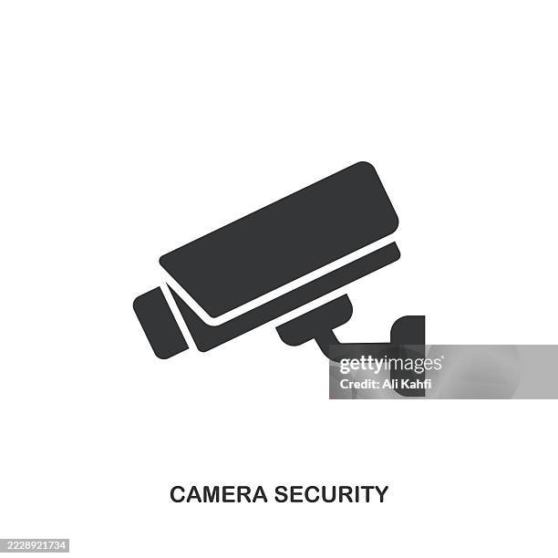 camera security glyph solid icon. solid icon that can be applied anywhere, simple, pixel perfect and modern style. - security camera stock illustrations