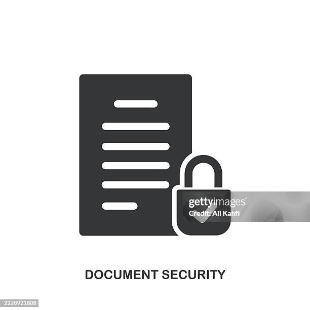 document security glyph solid icon. solid icon that can be applied anywhere, simple, pixel perfect and modern style. - internet security check stock illustrations