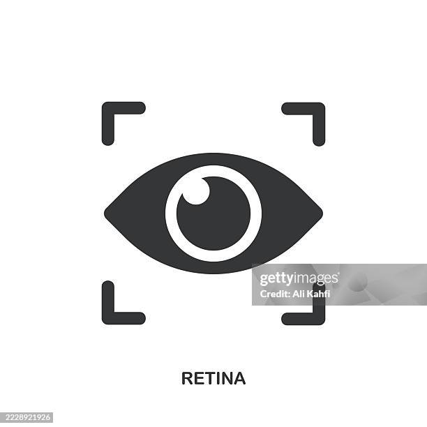 stockillustraties, clipart, cartoons en iconen met retina glyph solid icon. solid icon that can be applied anywhere, simple, pixel perfect and modern style. - dubbel