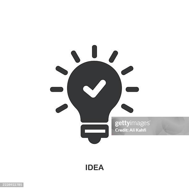idea glyph solid icon. solid icon that can be applied anywhere, simple, pixel perfect and modern style. - mind map stock illustrations