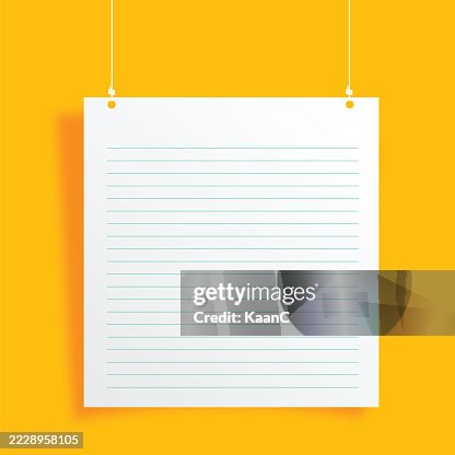 Design Notes With Rope Hanging Lined Paper Background With Rope For Notes Or Education Design ...