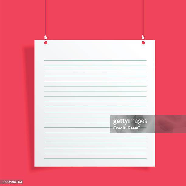 Design Notes With Rope Hanging Lined Paper Background With Rope For Notes Or Education Design ...