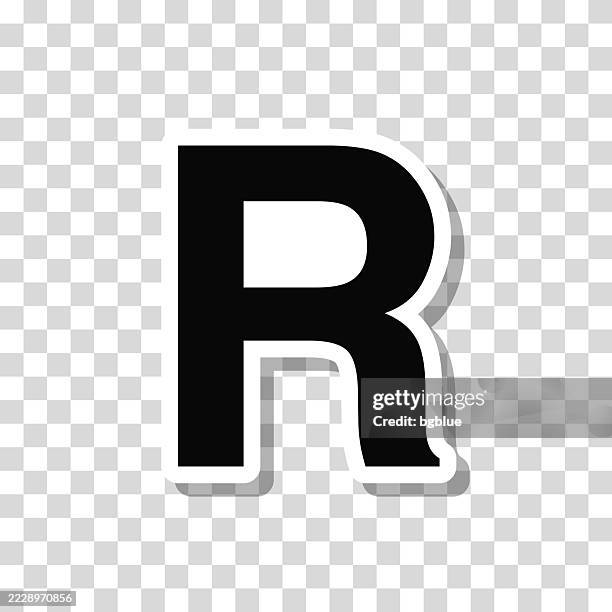 letter r. icon sticker on blank background - r logo elements stock illustrations