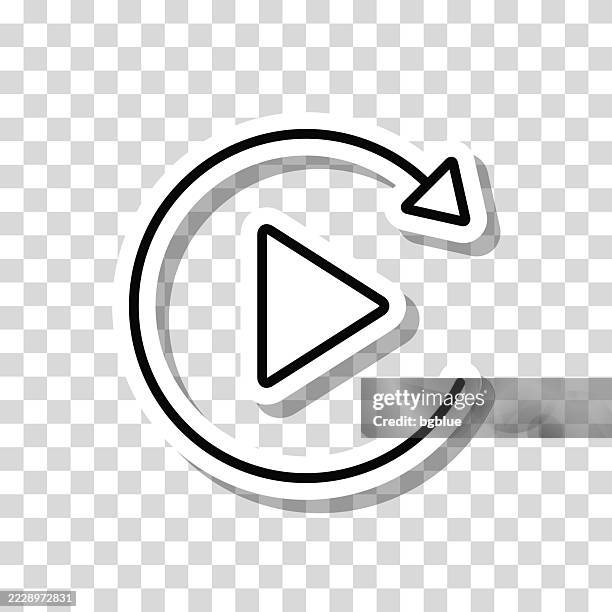 replay. icon sticker on blank background - reset stock illustrations