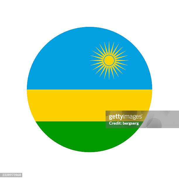 rwanda flag. round flat icon. vector illustration - rwanda flag stock illustrations