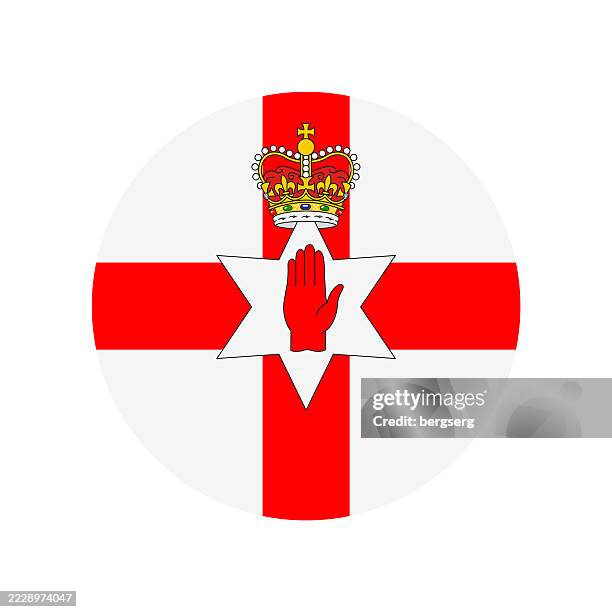 northern ireland flag. round flat icon. vector illustration - belfast stock illustrations
