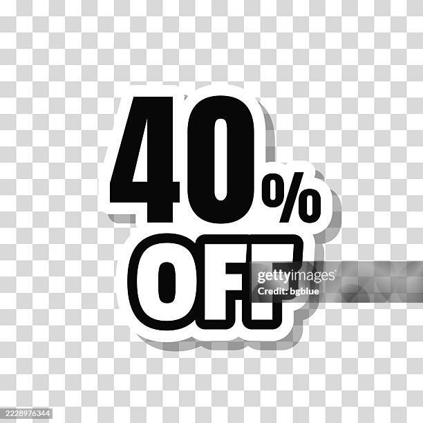 40 Percent Off Icon Sticker On Blank Background High-Res Vector Graphic