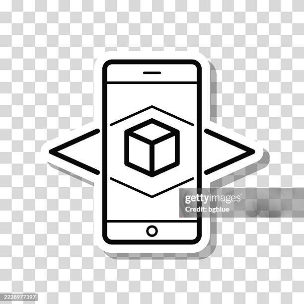 augmented reality with smartphone. icon sticker on blank background - vr headset transparent background stock illustrations