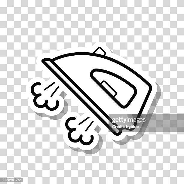 steam iron. icon sticker on blank background - steam transparent background stock illustrations