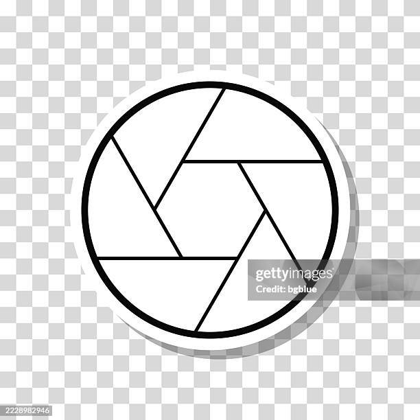 camera shutter. icon sticker on blank background - webcam view stock illustrations