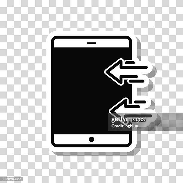 send to tablet pc. icon sticker on blank background - cloud isolated transparent stock illustrations