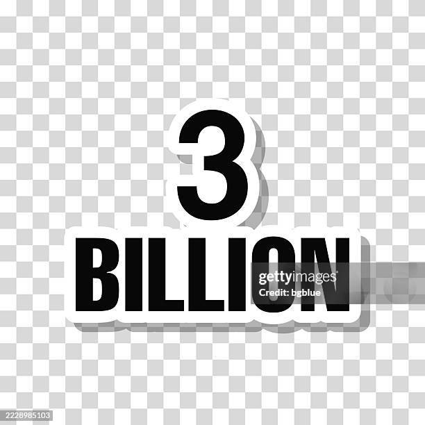 3 billion. icon sticker on blank background - three levels stock illustrations