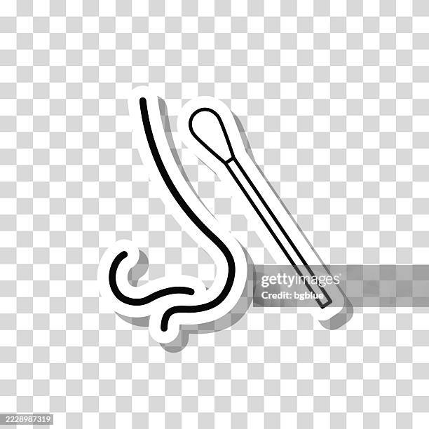 nasal swab test. icon sticker on blank background - coronavirus testing kit stock illustrations