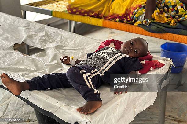 Cholera infected patients receive treatment in the cholera isolation centre at the refugee camps of western Sudan, in Tawila city in Darfur, on...