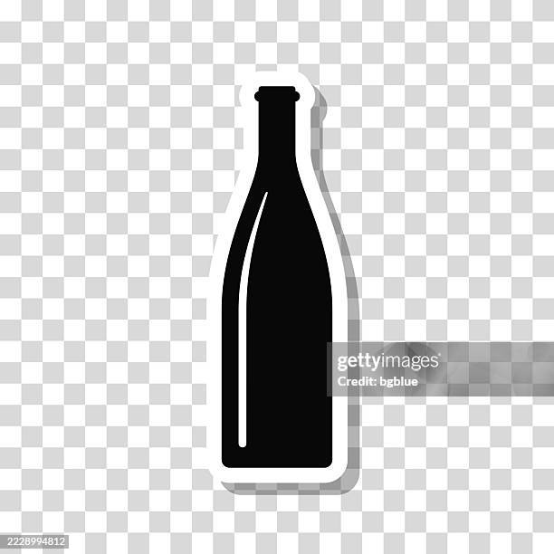 bottle. icon sticker on blank background - wine carafe stock illustrations