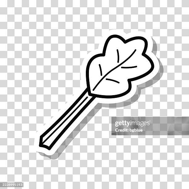 rhubarb. icon sticker on blank background - rhubarb stock illustrations