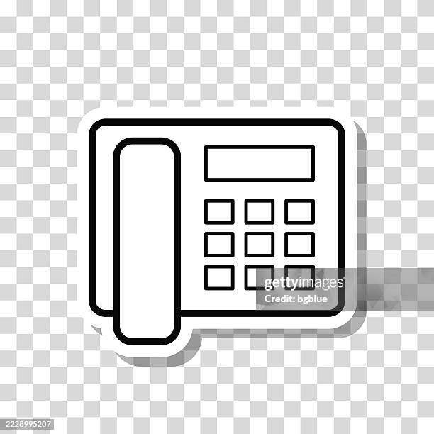 telephone. icon sticker on blank background - phone cable stock illustrations