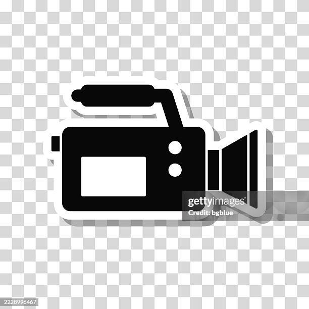 video camera. icon sticker on blank background - camera man stock illustrations