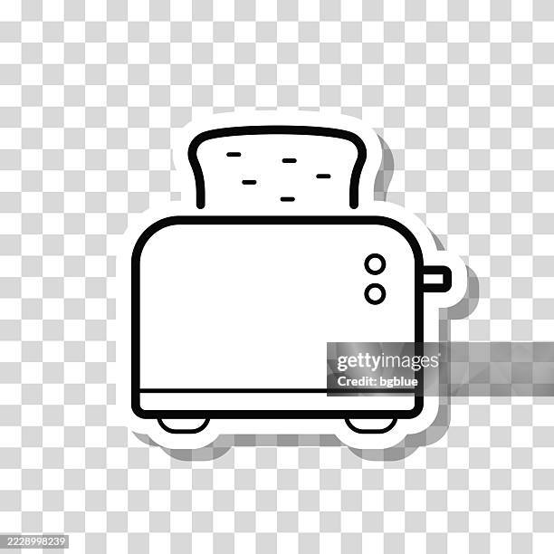 toaster. icon sticker on blank background - old kitchen stock illustrations