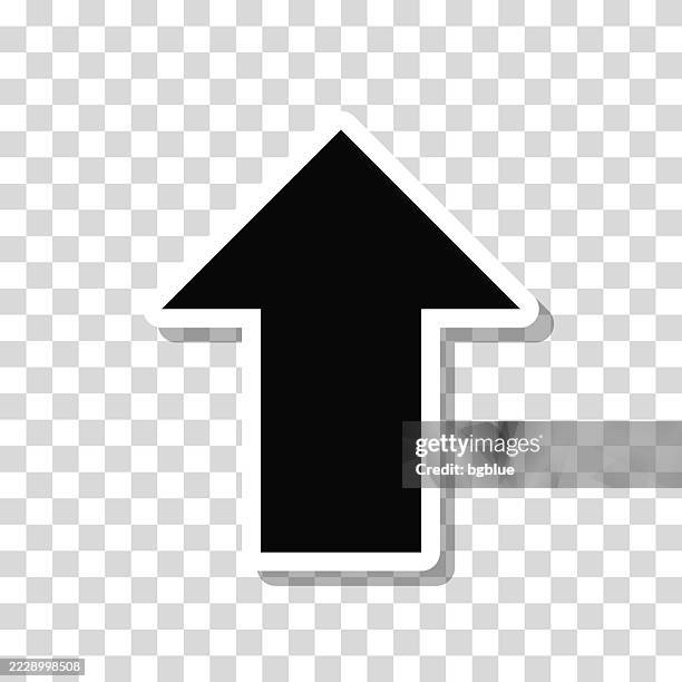 up arrow. icon sticker on blank background - curved arrow transparent background stock illustrations