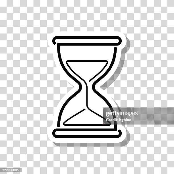 hourglass. icon sticker on blank background - countdown clock vintage stock illustrations