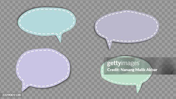 speech bubbles paper torn, sticker, or icon set with transparent background - speech language pathologist stock illustrations