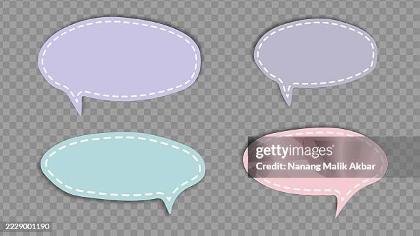 speech bubbles paper torn, sticker, or icon set with transparent background - speech therapy stock illustrations