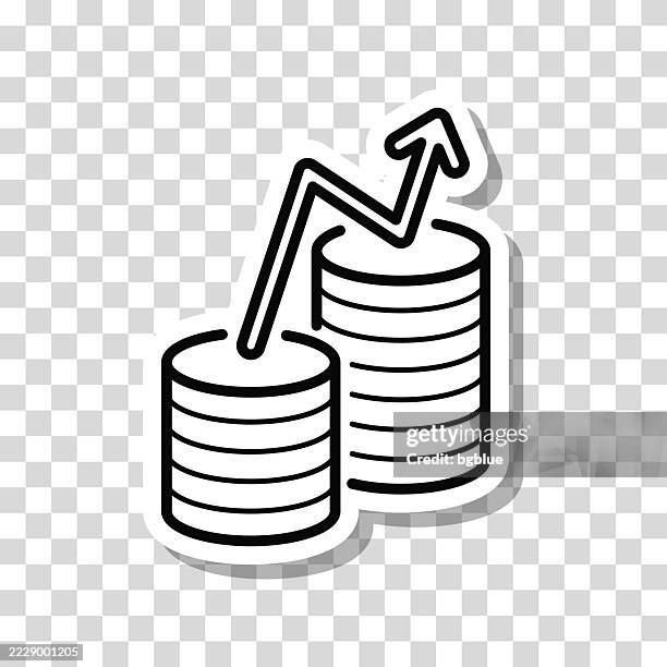 money growth. icon sticker on blank background - interest rate increase stock illustrations