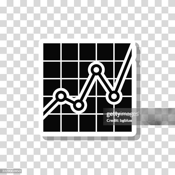 graph. icon sticker on blank background - height difference stock illustrations