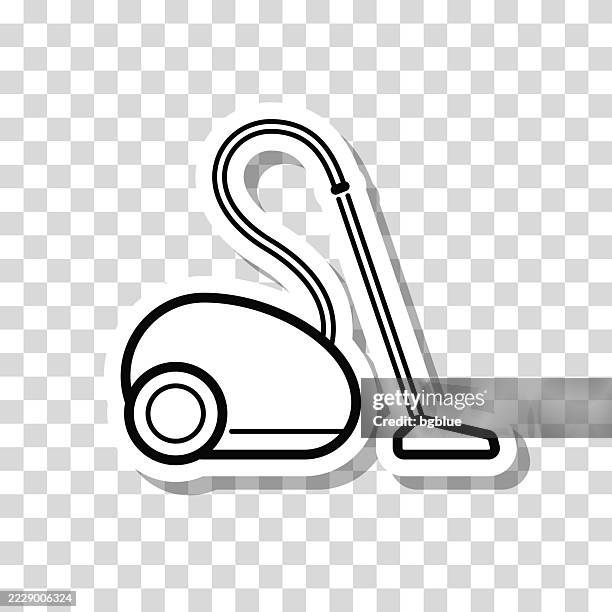 vacuum cleaner. icon sticker on blank background - floor cleaning machine stock illustrations