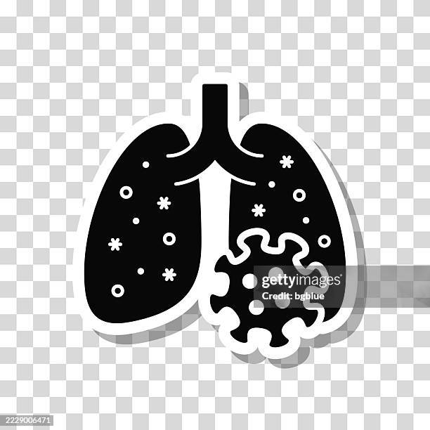 lungs infected with coronavirus. icon sticker on blank background - tb screening stock illustrations