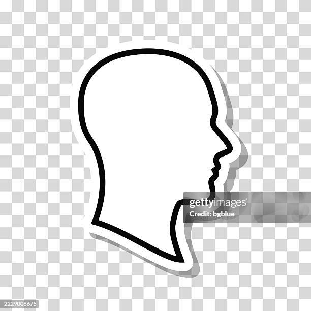 head profile. icon sticker on blank background - profile headshot stock illustrations