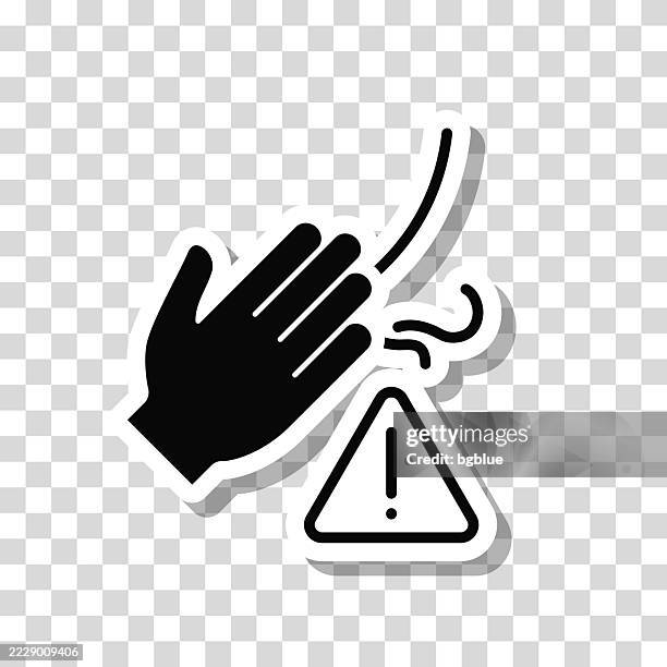 do not touch nose. icon sticker on blank background - avoid touching stock illustrations