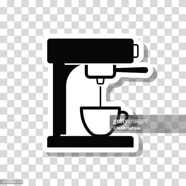 coffee machine. icon sticker on blank background - make a image with transparent background stock illustrations