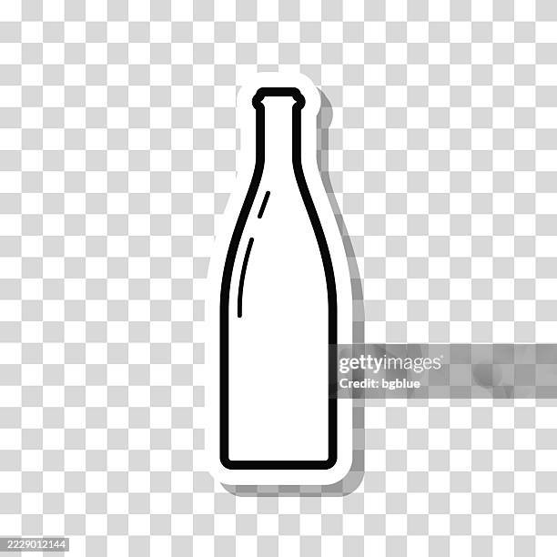 bottle. icon sticker on blank background - wine carafe stock illustrations