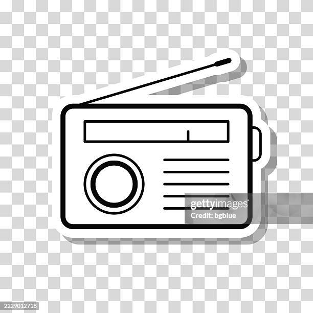 radio. icon sticker on blank background - portable radio stock illustrations