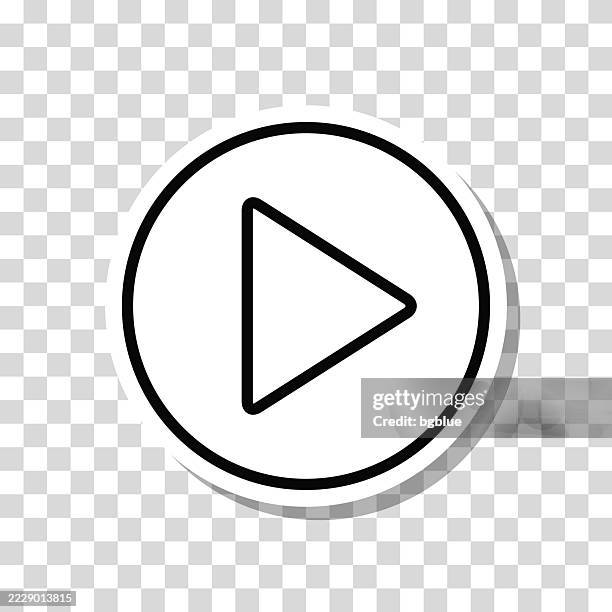 play button. icon sticker on blank background - play button transparent stock illustrations