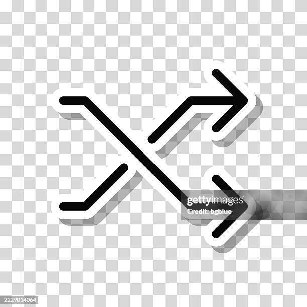 shuffle. icon sticker on blank background - play button transparent stock illustrations