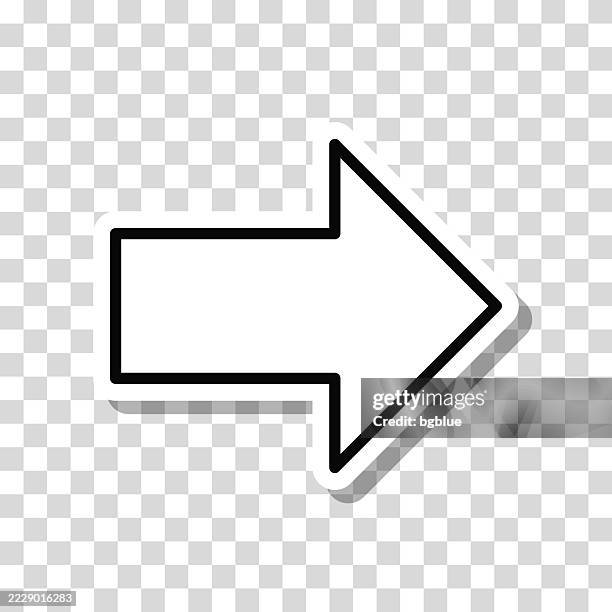 right arrow. icon sticker on blank background - curved arrow transparent background stock illustrations