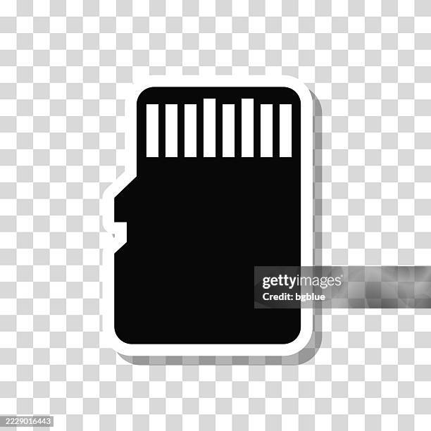 memory card - micros sd. icon sticker on blank background - iphone back isolated stock illustrations