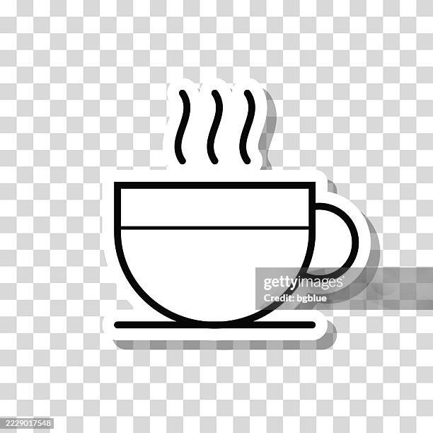 hot drink. icon sticker on blank background - steam transparent background stock illustrations