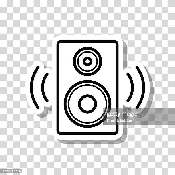 speaker. icon sticker on blank background - hearing amplifier stock illustrations