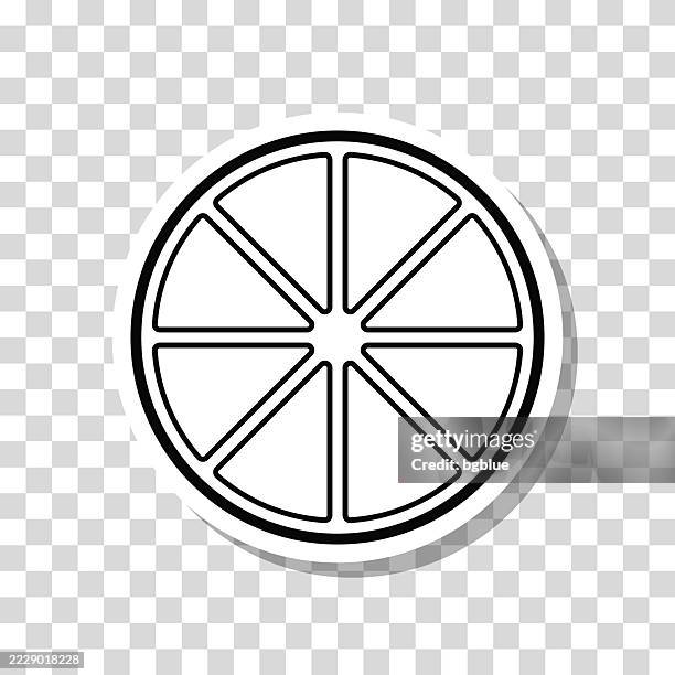 lemon slice. icon sticker on blank background - lime slice stock illustrations