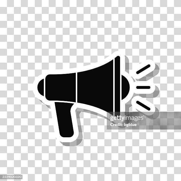 megaphone. icon sticker on blank background - protestor stock illustrations