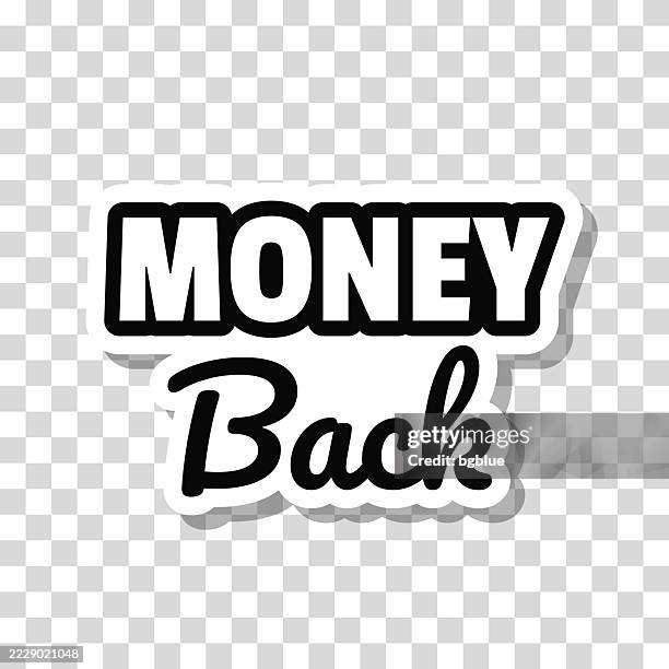 money back. icon sticker on blank background - give back stock illustrations